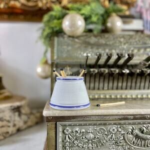 Vintage Blue & White French Pyrogène Match Striker Holder Restaurant Bar